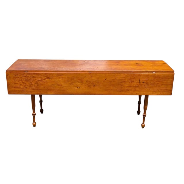 Bay Colony Antiques is proud to offer for sale this absolutely stunning Antique New England Pumpkin Pine Harvest Table....