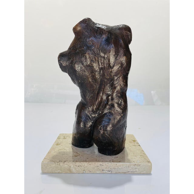 1970s Victor Salmones Bronze Male Torso Sculpture Artist Proof, Figurative Mexican Art For Sale - Image 11 of 18