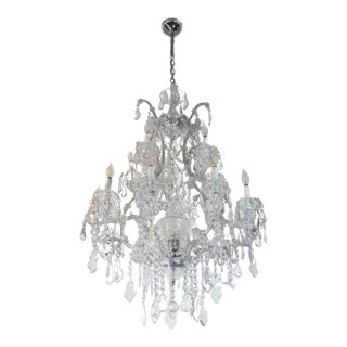 Late 20th Century 15 Light Marie Therese Crystal Chandelier For Sale