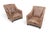 This is an exceptional pair of "Shelby" sloped arm club chairs by legendary British furniture maker, Tetrad International...