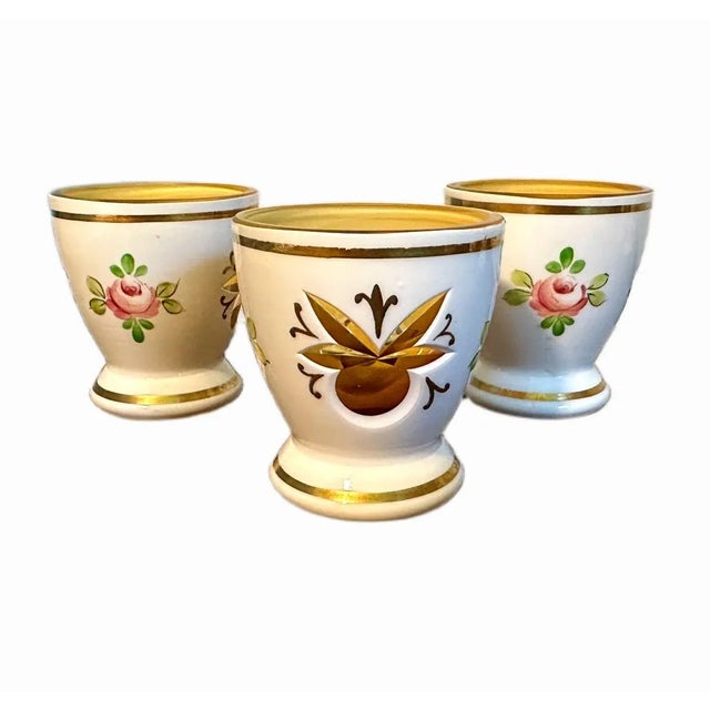 Bohemia Antique Bohemian White Art Glass Cut to Amber Cordial Decanter & 6 Glasses For Sale - Image 4 of 13