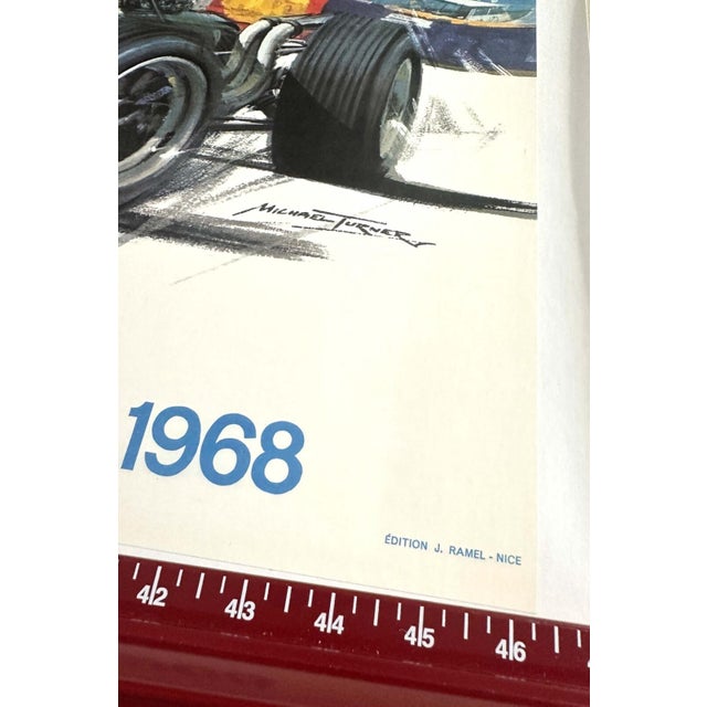 Monaco Grand Prix 1968 Michael Turner Vintage French Automobile Racing Poster For Sale - Image 4 of 5