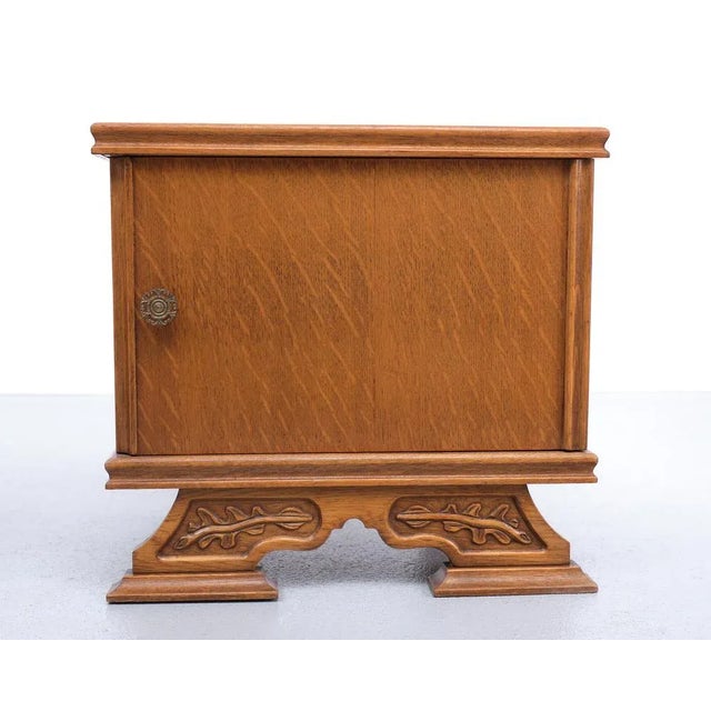Oak Night Stands, Holland, 1940s, Set of 2 For Sale - Image 6 of 12
