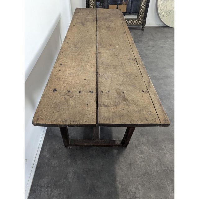 Rustic Farmhouse Table in Oak For Sale - Image 4 of 9