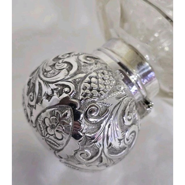 Antique Art Nouveau Cut Glass Scent Bottle from Henry Bushell & Co, Birmingham, 1902 For Sale - Image 12 of 18