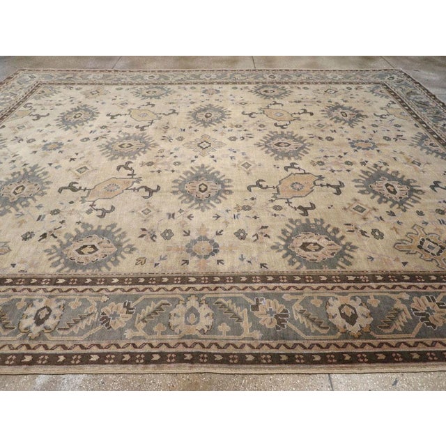 Galerie Shabab Collection Early 20th Century Turkish Oushak Large Carpet For Sale - Image 4 of 8