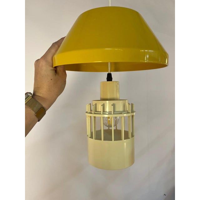 Model 854 Pendant Lamp in Yellow Plastic from Lyskær Belysning For Sale - Image 5 of 11