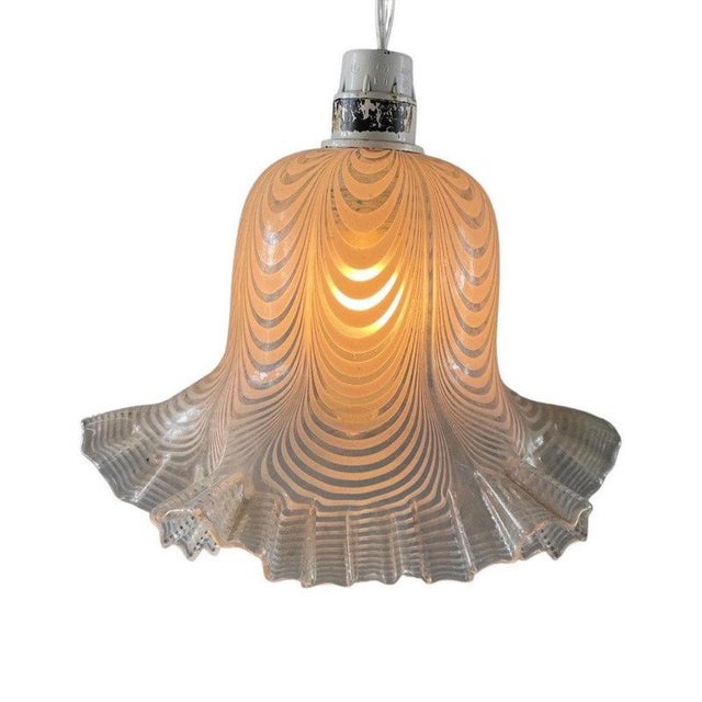 White Murano Italian Swirl Hankerchief Shaped Lamp in Glass For Sale - Image 8 of 8