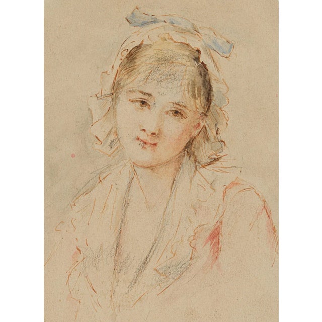 Portrait of a Lady with a Bonnet, 1820, Graphite on Paper For Sale - Image 5 of 5