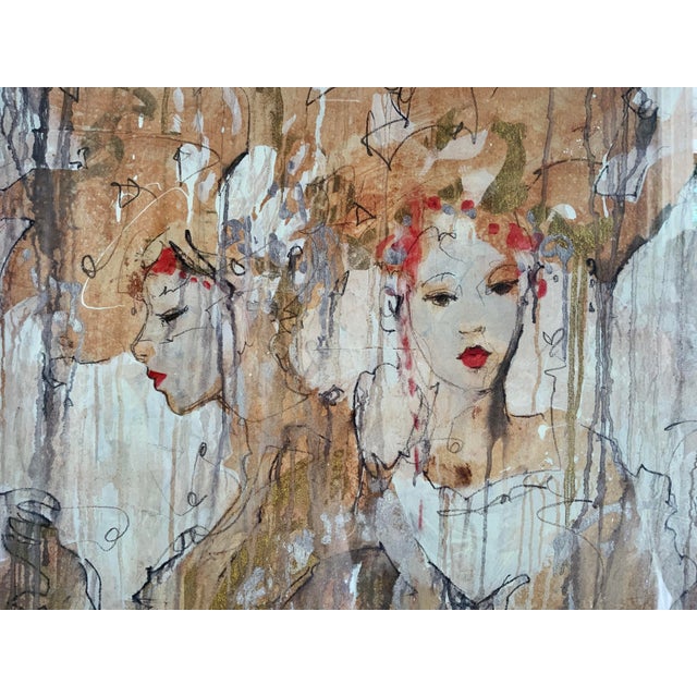 Vintage Marta Wiley Renaissance Sepia 1 Hand Embellished Lithograph / Signed #132/195 For Sale In New York - Image 6 of 15