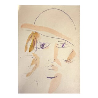 Mario Salmaso, Modern Girls, 1980, Mixed Media on Paper For Sale