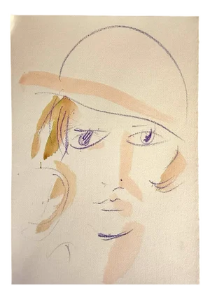 Mario Salmaso, Modern Girls, 1980, Mixed Media on Paper