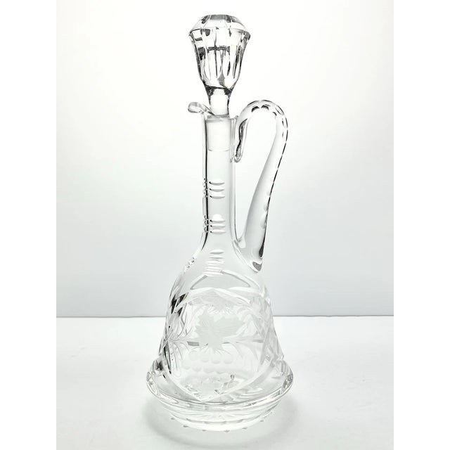 Contemporary 1970s Vintage Set of 4 Wine Spirits Liquor Crystal Decanter Set For Sale - Image 3 of 14