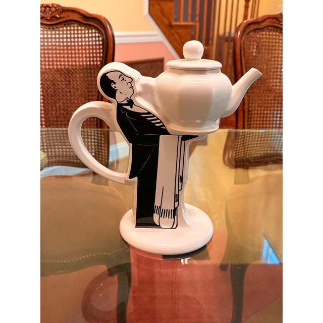 A wonderfully graphic and witty vintage ceramic novelty teapot designed by the iconic Silver Crane Company (dated 1988)....
