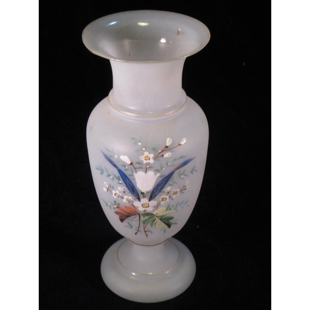 Late 19th Century Glass Vase Bristol Type Hand Painted Enameled Flowers For Sale - Image 9 of 12