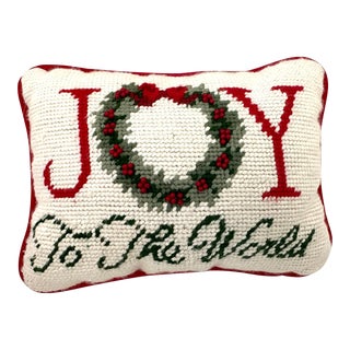 Needlepoint Holiday Decorative Pillow For Sale