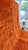 Terracotta Orange Carved Wool Moroccan Beni Mrirt Rug For Sale In Boston - Image 6 of 15