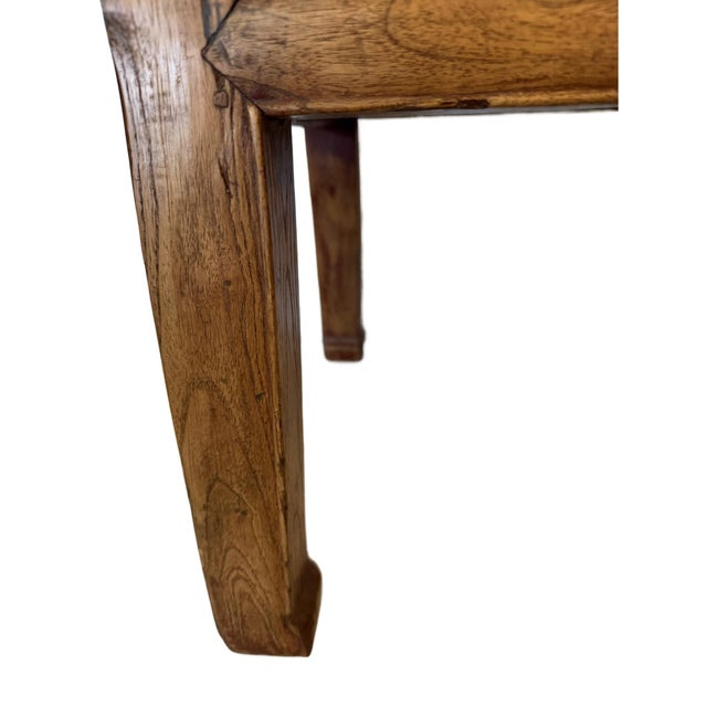 Antique Elm Low Stool With Storage Drawer For Sale - Image 9 of 11