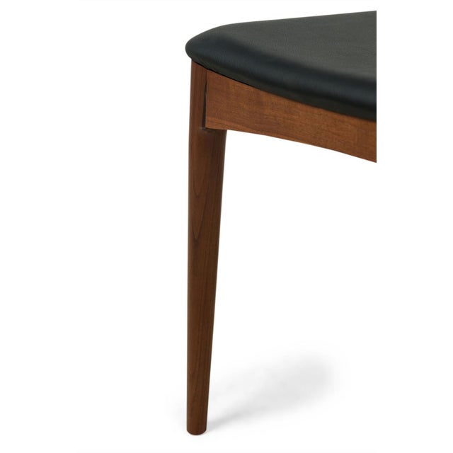 Brown 12 Walnut and Leather Dining Chair's in the Style of Hans Wegner For Sale - Image 8 of 11