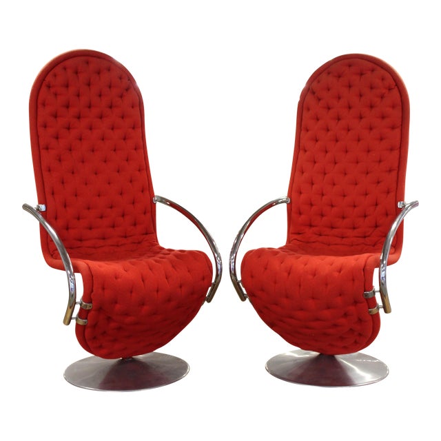 Verner Panton 1-2-3 System Lounge Chairs - a Pair For Sale