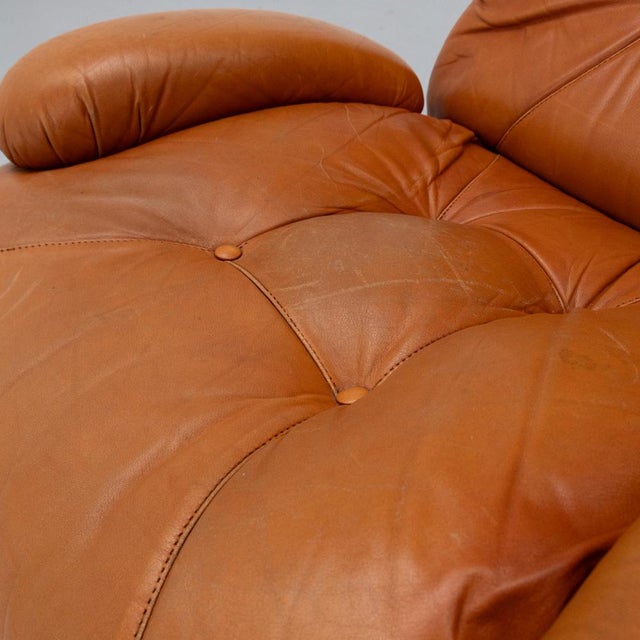 Corolla Lounge Chair in Cognac Leather by I.P.E., 1970s For Sale - Image 14 of 18