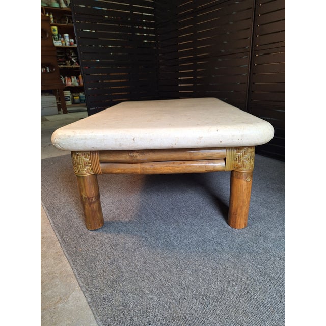 1980s Antonio Budji Layung Style MCM Tessellated Stone Coffee Table For Sale - Image 4 of 7