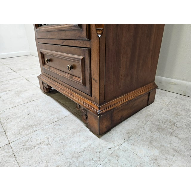 1990s Tuscany Wine Cabinet Glass Doors Wrought Iron Filigree For Sale - Image 10 of 12