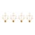 Aerin for Visual Comfort 3 Light Montreuil Small Wall Sconces in Gilt Gold With Original Off White Linen Shades, Set of Four For Sale