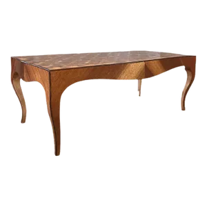 French Louis XV Style Walnut and Fruitwood Parquetry Coffee Table