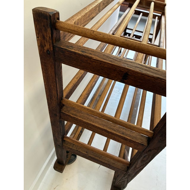 Vintage, Rustic Wooden Shoe Rack For Sale - Image 11 of 15