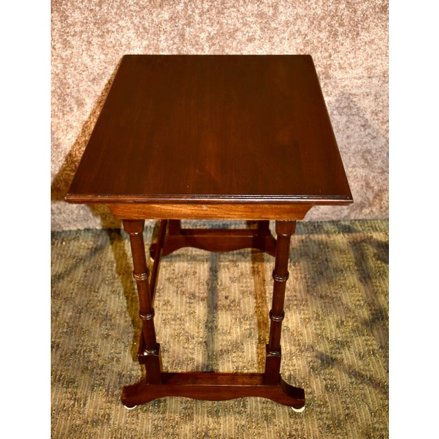 1980s Ethan Allen Mahogany Traditional Style Stacking Tables Set of 3