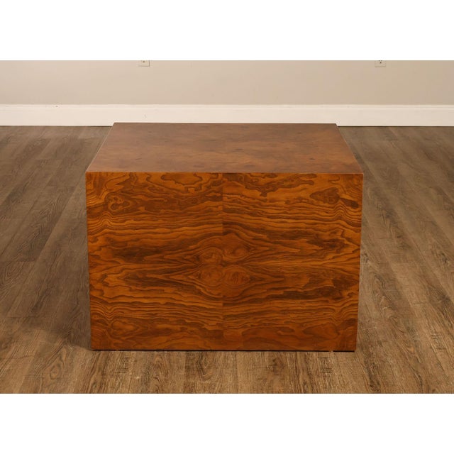 Mid 20th Century Thayer Coggin Milo Baughman Mid Century Modern Burl Wood Cube Side Table For Sale - Image 12 of 18