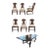 Vintage 1930s Bernhardt Jacobean Dining Table & 6 Chairs, Original, Professionally Reupholstered - Set of 7 For Sale