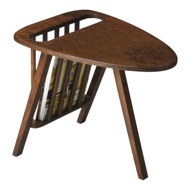Lowery Modern Magazine Table, Dark Brown For Sale