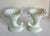 1940's Pair of Fenton Milk Art Glass Ruffle Frill Cornucopia Vases For Sale - Image 10 of 12