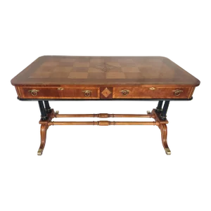 1960s Parquet Inlaid Writing Desk, Library Table