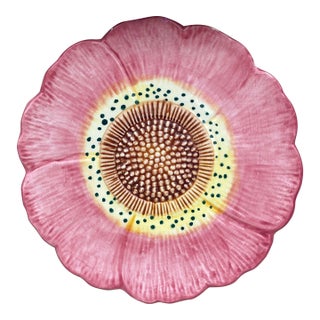 Modern Majolica Wild Rose Plate Seymour Mann For Sale
