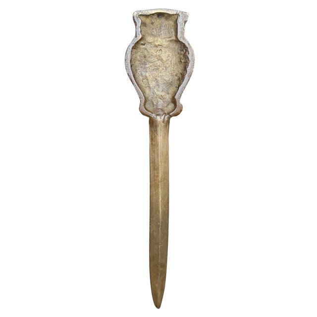 Bronze Early 20th Century Bronze Owl Letter Opener For Sale - Image 8 of 8