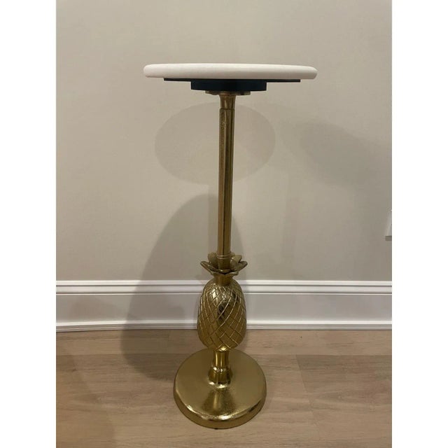 Modern White Marble Drink Table | Chairish