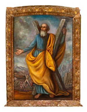 Spanish Baroque Artist, Saint Andrew, 1750, Large Oil on Canvas