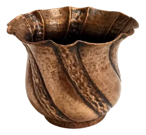 Round Embossed Copper Vase attributed to Egidio Casagrande, 1950s