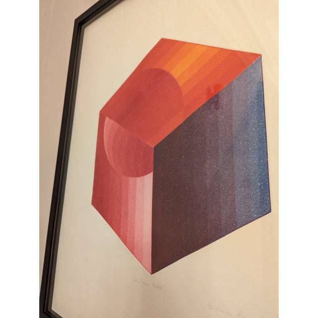 1970s Berenice Benjelloun, Spectrum Cube, 1974, Print, Framed For Sale - Image 5 of 8