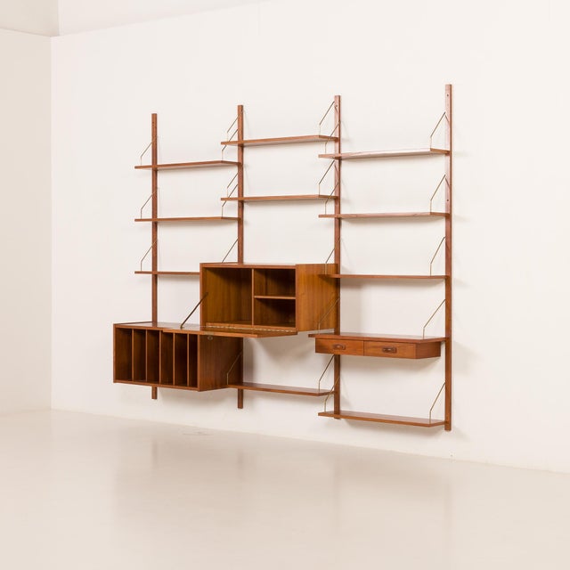 Randers Møbelfabrik PS System Shelving Unit with Vinyl Records Cabinet from Preben Sorensen, Randers, Denmark, 1960s For Sale - Image 4 of 18