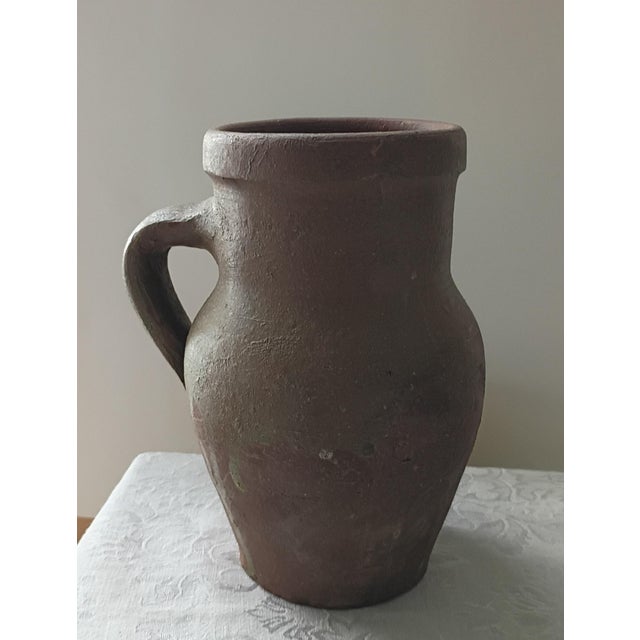 Mediterranean Vintage Mediterranean Terracotta Olive Jar With Handle - 8.5" For Sale - Image 3 of 11