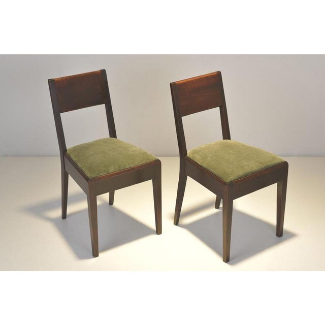 Textile Cubist Dining Chairs in Stained Alder Wood, 1925, Set of 2 For Sale - Image 7 of 16