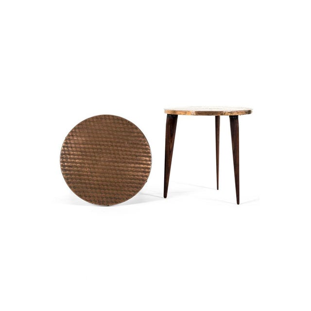 Vintage Cocktail Tables with Copper Top, Set of 2 For Sale - Image 5 of 16
