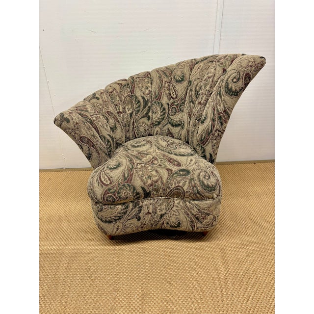 Textile Vintage Vladimir Kagan Style Channel Fan-Shaped Art Deco Inspired Lounge Chairs - A Pair For Sale - Image 7 of 9