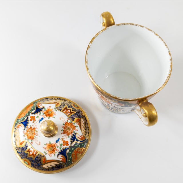 Ceramic Early 19th Century English Worcester Chocolate Cup With Elaborate Design Ca 1810 For Sale - Image 7 of 10