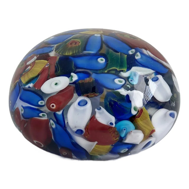 Large Vintage Murano Scramble Paper Weight For Sale