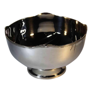 1990s Tiffany Silver Punch Bowl With Jubilee Applied Border